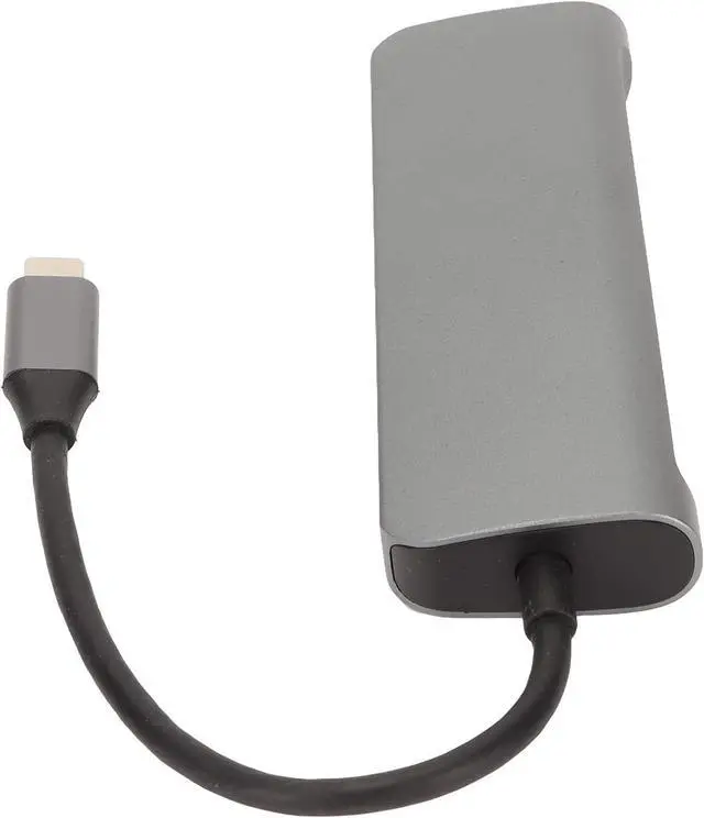 Alt view image 7 of 7 - 8 in 1 USB C Hub: 4K, 3 USB3.0 Ports, 100W PD Charging, USB C Data Port, Storage Memory Card Readers Grey Aluminum Alloy