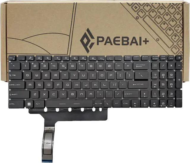 Main image of PAEBAI+ Replacement Laptop Keyboard for MSI GP76 Leopard 11 UE UG UH 10 UE UG UH, GE76 Raider 11 UE UG UH 10 UE UG UH, GS76 Sealth 11 UG UE UH, RGB Backlight US Layout, Black