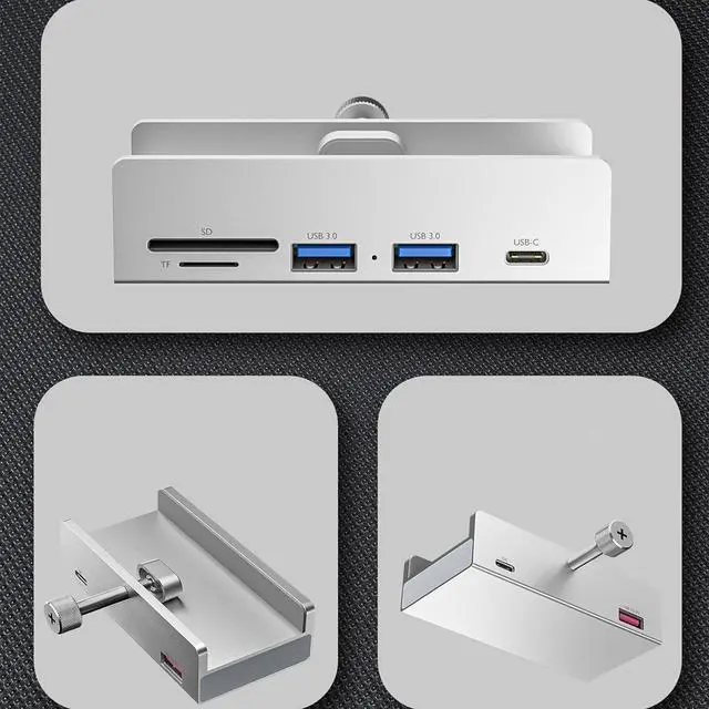 Alt view image 3 of 7 - Aluminum Clip USB 3.0 Hub Multiple Concentrator Docking Station 3 0 Type Dock Splitter Adapter Extension PC Accessories