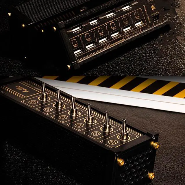 Alt view image 6 of 7 - 6 Ports USB Splitter, 6 Port USB Switcher with Six Individual Switches, 6 Port USB Docking Station, Efficient Data Transmission and Adaptive Power Output, for Phones, Tablets, and Gadgets