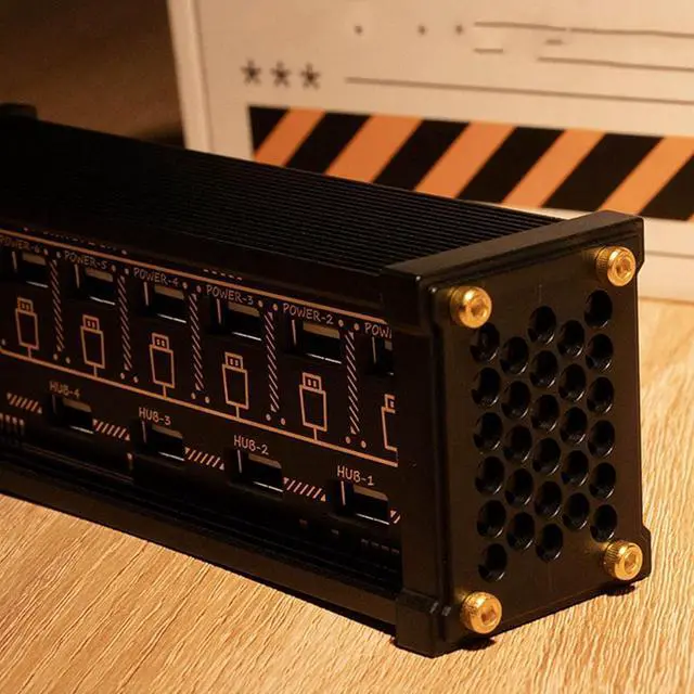 Alt view image 7 of 7 - 6 Ports USB Splitter, 6 Port USB Switcher with Six Individual Switches, 6 Port USB Docking Station, Efficient Data Transmission and Adaptive Power Output, for Phones, Tablets, and Gadgets