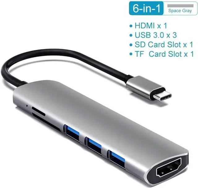 Alt view image 2 of 6 - MVUYO 3.1 Type-C Hub to Adapter 4K Thunderbolt 3 C Hub with Hub 3.0 TF SD Reader Slot(C)