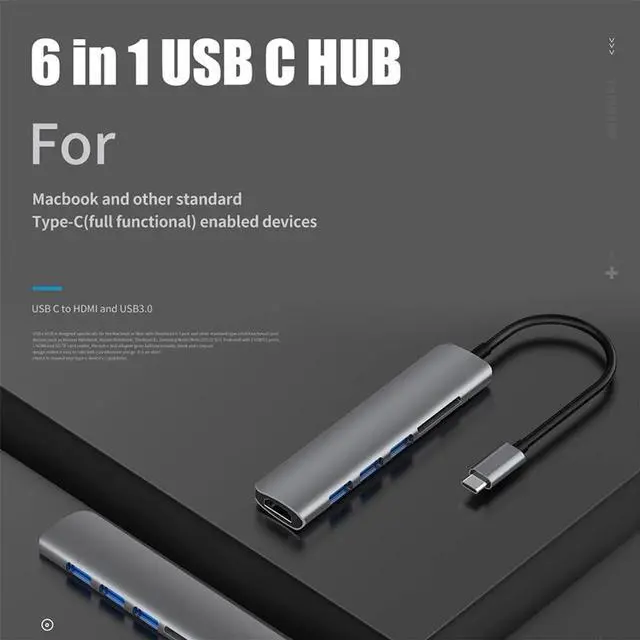 Alt view image 4 of 6 - MVUYO 3.1 Type-C Hub to Adapter 4K Thunderbolt 3 C Hub with Hub 3.0 TF SD Reader Slot(C)