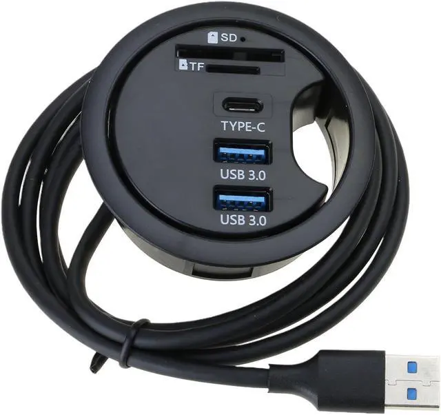 Alt view image 3 of 7 - STBQHG USB3.0 Dock Memory Card Reader USB Desk Grommet Splitter Dock Station Card Reader for Desktop PC Laptop Accessories