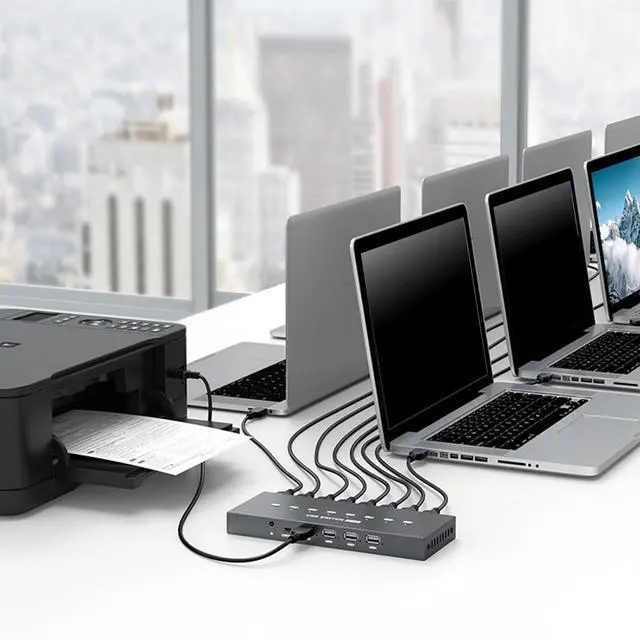 Alt view image 2 of 7 - TSMORY USB2.0 Manual Switcher Hubs Printer Sharing Device 8 In 4 Out USB Selectors KVM Hubs Adapter