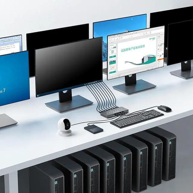 Alt view image 7 of 7 - TSMORY USB2.0 Manual Switcher Hubs Printer Sharing Device 8 In 4 Out USB Selectors KVM Hubs Adapter