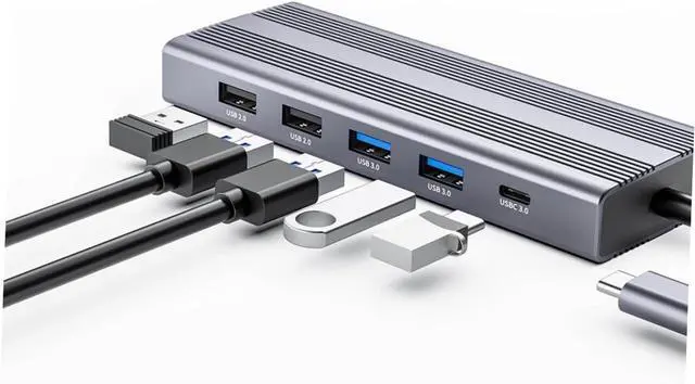 Alt view image 6 of 7 - CONGARTENO USB Hub Type-c Adapter Card Reader Data Splitter for Laptops Compatible and More No Driver Needed