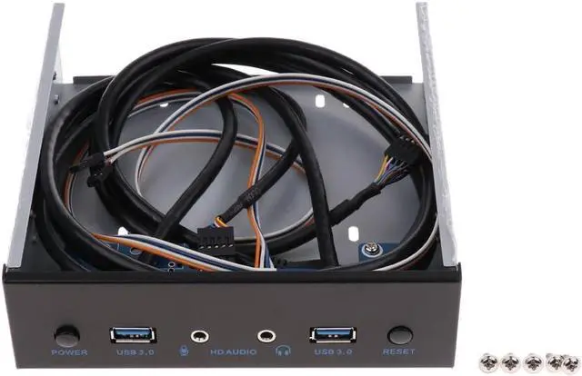 Main image of USB 3.0 Front Panel Hub 2 Port Expansion Bay Bracket with HD-Audio and Power Button for Desktop PC