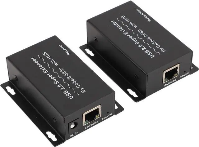 Main image of Over Ethernet USB Extender, Over Ethernet USB RJ45 Extender 4 USB2.0 Cordless USB Hub for for OS X for Android for Linux (US Plug)