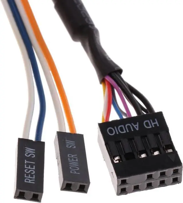 Alt view image 2 of 5 - USB 3.0 Front Panel Hub 2 Port Expansion Bay Bracket with HD-Audio and Power Button for Desktop PC