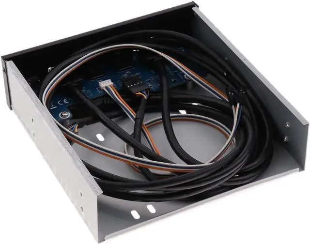 Alt view image 3 of 5 - USB 3.0 Front Panel Hub 2 Port Expansion Bay Bracket with HD-Audio and Power Button for Desktop PC