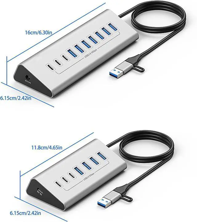 Alt view image 4 of 7 - Type C Hubs USB Hubs 7/10 Port USB3.0 Splitter USB Hubs Adapter Expansion Docking Station Adapter for PC/Phone/Laptop