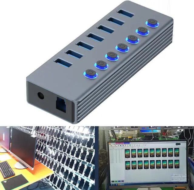 Alt view image 6 of 7 - SYJHHWGS 7 Port USB3.0 Data Hubs Featuring Individual Switches and Long Cable for Laptops PC and Gaming Devices