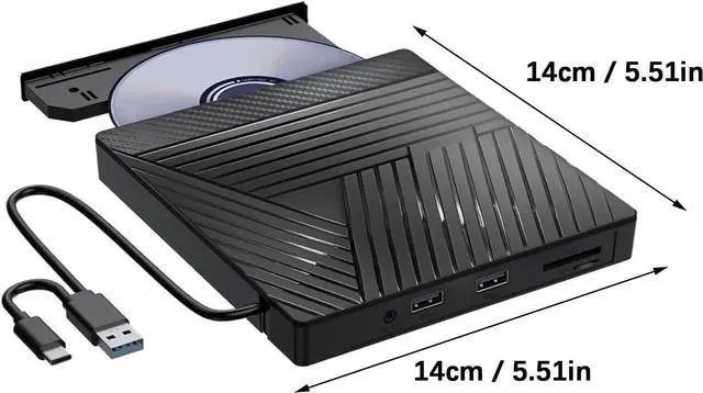 Alt view image 7 of 7 - External Disc Drive Reader USB3.0 Type C Connection USB HUB Stable Performances For Desktop Laptop PC USB Hub With Disc Rewriter