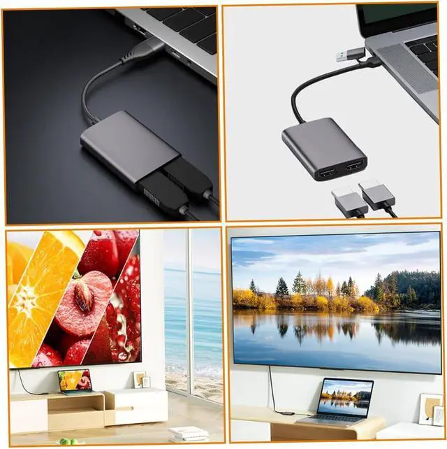 Alt view image 5 of 7 - Operitacx USB Type C to Dual Adapter Supports Dual High Definition Display USB Hub for Laptop Fast and