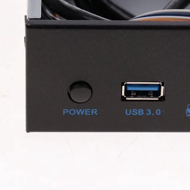 Alt view image 4 of 5 - USB 3.0 Front Panel Hub 2 Port Expansion Bay Bracket with HD-Audio and Power Button for PC Case Upgrade
