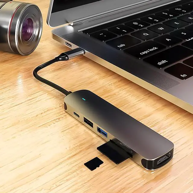 Alt view image 2 of 7 - Efficient USB 3.0 and Type C Hub 1000Mbps Ethernet RJ45 Gigabit 4/6 Port 5GBPS Data Transfer Adapter for Mobile Phone Tablet