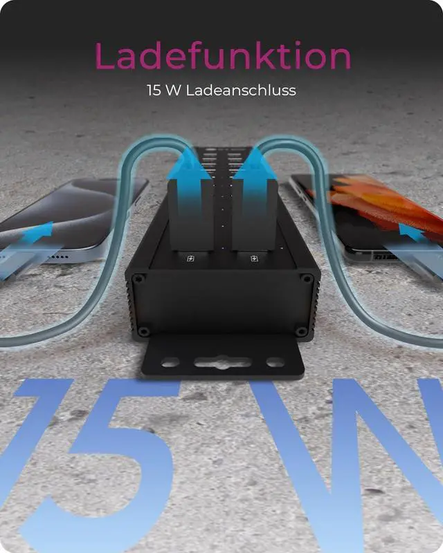 Alt view image 3 of 7 - ICY BOX IB-HUB1720-U3 USB 3.2 Gen 1 Hub with 12V/3A Power Adapter, Aluminium Housing and 2 USB Charging Ports