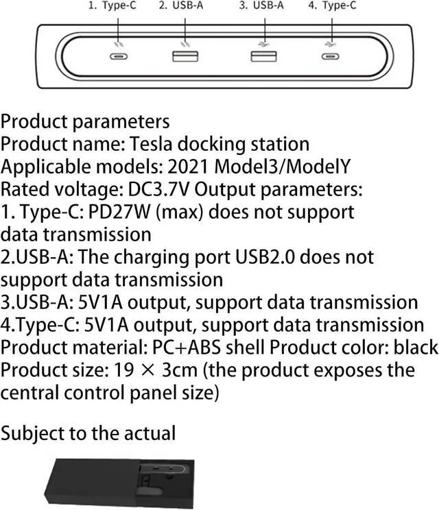 Alt view image 5 of 7 - High USB Type Docking Station for 2021 Charging Box No Hub Wiring Type C Fast Charging Required