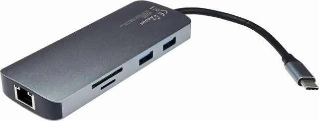 Alt view image 2 of 3 - Inter-Tech Adapter Argus H-428 7in1, USB C, HDMI 4K, PD 100W