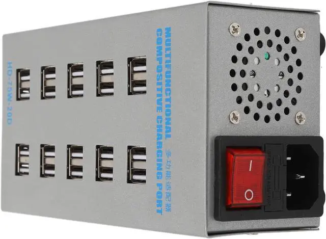 Alt view image 4 of 7 - USB Hub Splitter, USB Charging Hub Multifunctional Powered USB Hub 10 Port Desktop USB Rapid Charger Splitter Charging Port, Power Strips