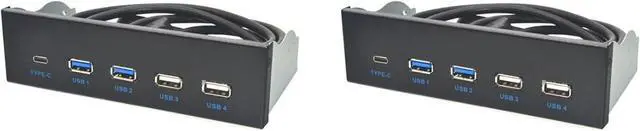 Main image of 2pcs 5.25 Inch Usb3.1 Gen2 Front Panel USB Hub 2 Ports Usb3.0+2 Ports Usb2.0+1 Port Type-C with Type-E Connector