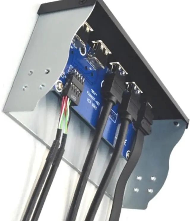 Alt view image 2 of 5 - 2pcs 5.25 Inch Usb3.1 Gen2 Front Panel USB Hub 2 Ports Usb3.0+2 Ports Usb2.0+1 Port Type-C with Type-E Connector