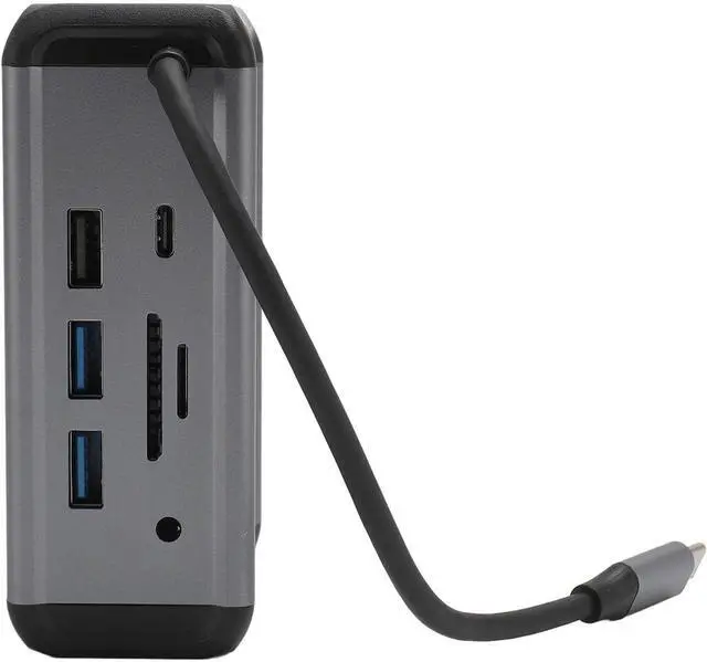 Alt view image 4 of 7 - Raiveug 12 in 1 USB C Hub Aluminum Alloy VGA PD RJ45 USB3.0 Type C Docking Station for Laptop Computer