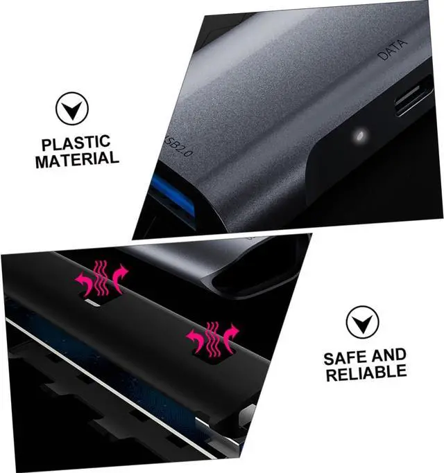 Alt view image 3 of 7 - POPETPOP 2pcs Type C USB Hub Adapter High Speed Data Dock with USB Ports Dual Type C Expansion for Printers