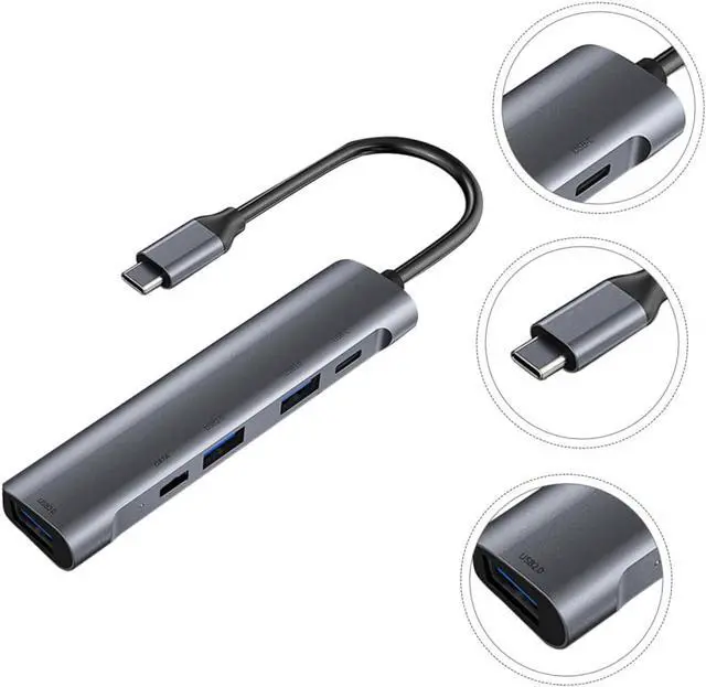 Alt view image 5 of 7 - POPETPOP 2pcs Type C USB Hub Adapter High Speed Data Dock with USB Ports Dual Type C Expansion for Printers