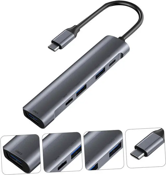 Alt view image 6 of 7 - POPETPOP 2pcs Type C USB Hub Adapter High Speed Data Dock with USB Ports Dual Type C Expansion for Printers