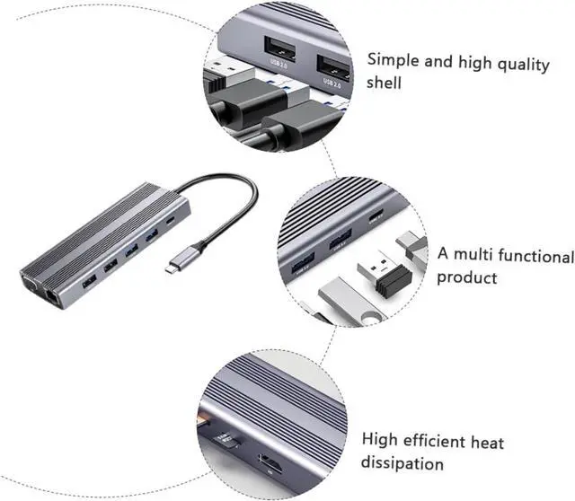 Alt view image 3 of 7 - CONGARTENO USB Hub Type-c Adapter Card Reader Data Splitter for Laptops Compatible and More No Driver Needed