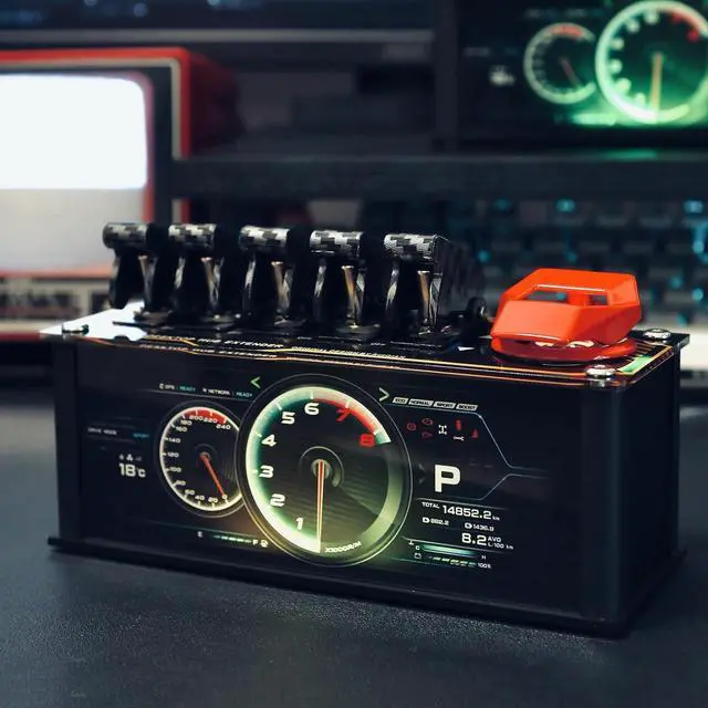 Alt view image 4 of 7 - 6 Port USB Docking Station, USB Hub, 5 Toggle Switches, Supports Data Transmission, Built-in Adjustable RGB Lighting, for Phones, Tablets, and Gadgets