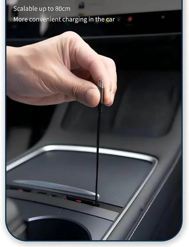 Alt view image 6 of 7 - Xuanxi Multifunctional USB Hub For Car Easy Installation Center Console Charging Solution Docking Station With Telescopic Rope