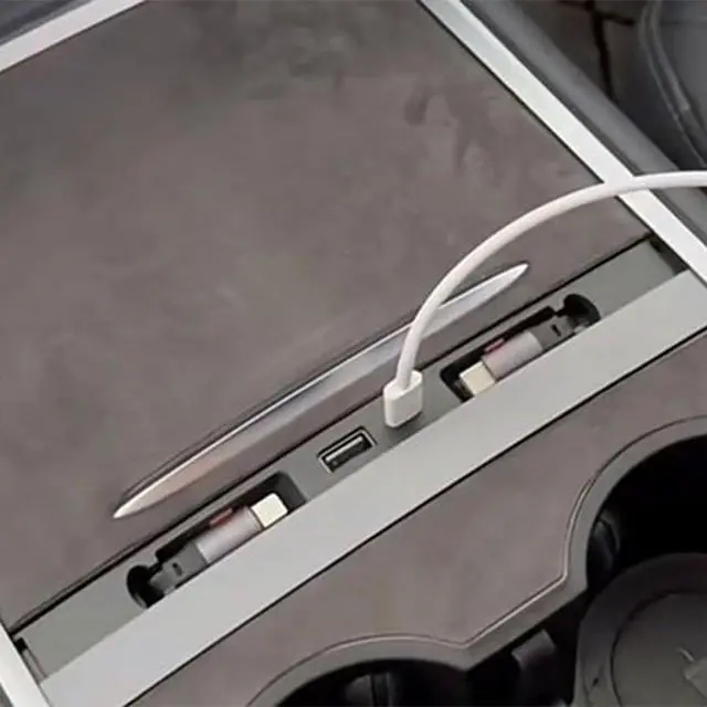 Alt view image 3 of 7 - Docking Station with Telescopic Rope USB Hub Splitter Multiple Device Charging&Data Transfer Center Console Accessories