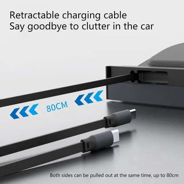 Alt view image 4 of 7 - Xuanxi Multifunctional USB Hub For Car Easy Installation Center Console Charging Solution Docking Station With Telescopic Rope