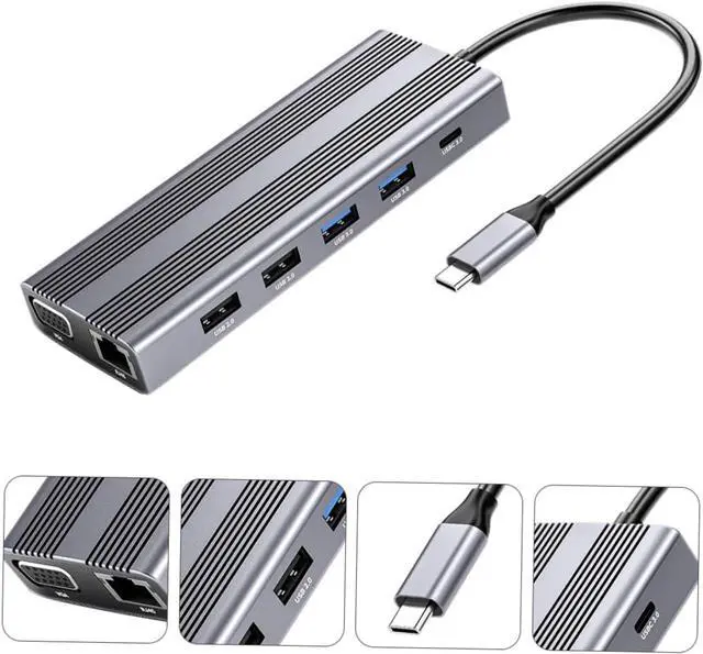Alt view image 3 of 7 - VILLCASE Portable Type C USB Hub Docking Station Data Splitter with USB