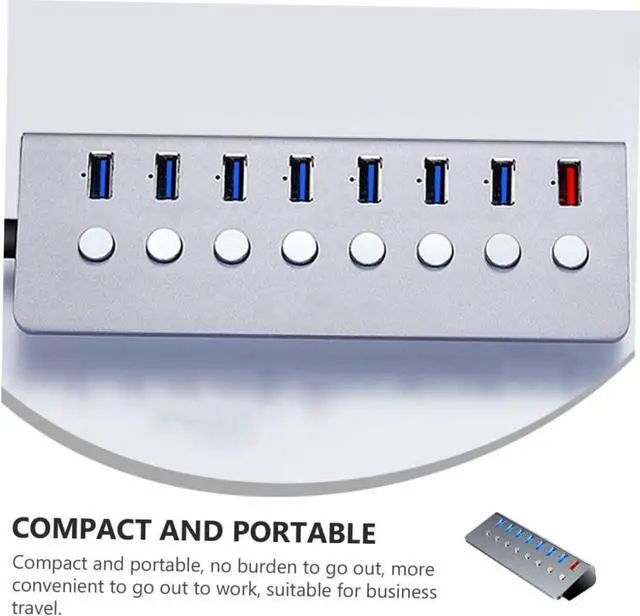 Alt view image 4 of 7 - POPETPOP Port USB Hub with Independent USB Extension Device for Data Transfer and Charging Durable Compatible