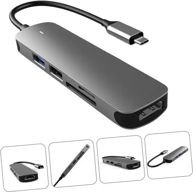 Alt view image 4 of 7 - Mipcase 2pcs USB Hub Multi Port Adapter for Laptop and Phone Type Aluminum Alloy Dock with Data Transfer