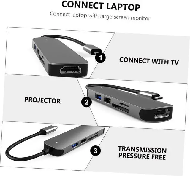 Alt view image 6 of 7 - Mipcase 2pcs USB Hub Multi Port Adapter for Laptop and Phone Type Aluminum Alloy Dock with Data Transfer