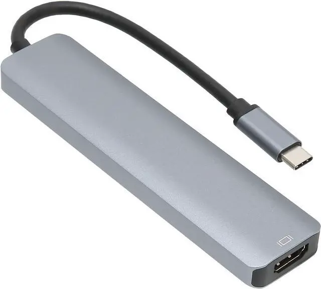 Alt view image 6 of 7 - USB C HUB 6 in 1 with 4K at 30Hz 5Gbps, Definition Multimedia Interface Adapter, Aluminum Alloy Housing for Home Office Use