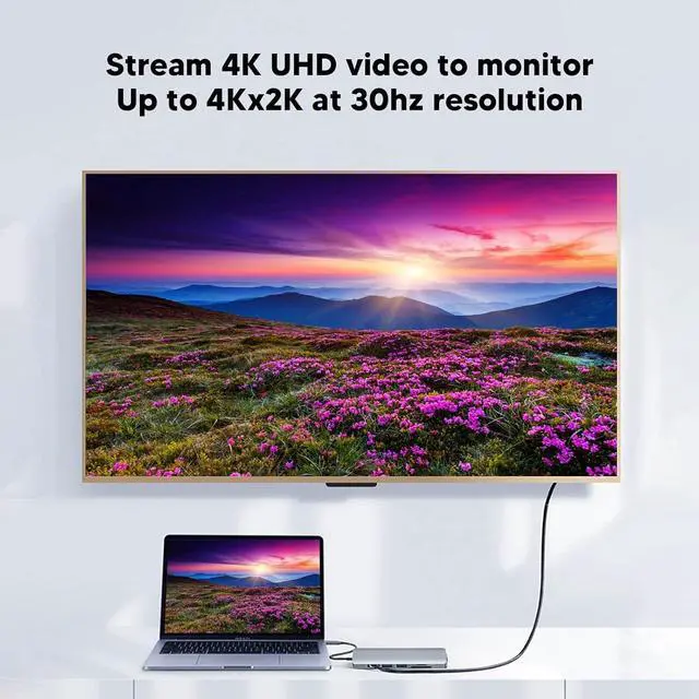 Alt view image 4 of 7 - USB C HUB 6 in 1 with 4K at 30Hz 5Gbps, Definition Multimedia Interface Adapter, Aluminum Alloy Housing for Home Office Use