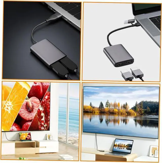 Alt view image 5 of 7 - MERRYHAPY Type C USB Hub Adapter Dual Converter for Laptop Supports Modes Setup Compatible with Multiple