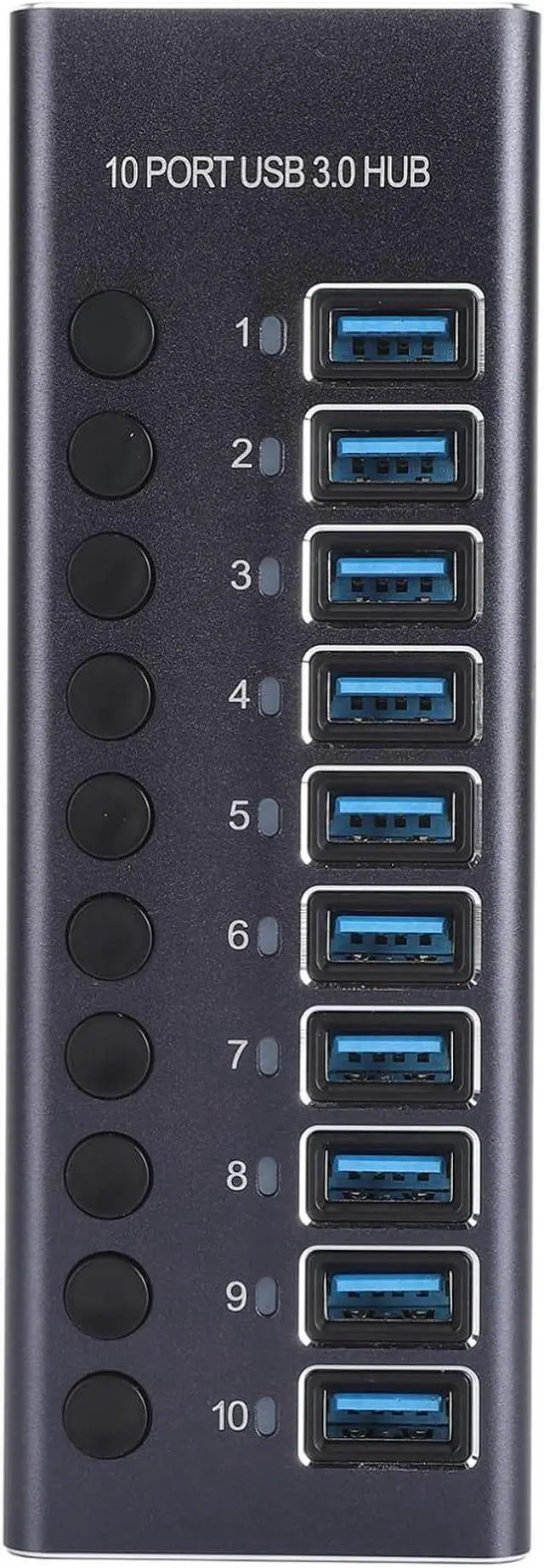 Alt view image 7 of 7 - Brilluxa USB Hub, 10 Port USB 3.0 Splitter with Individual Switches and 60W Power Adapter, Data Expansion Hub for Laptop PC Game Console