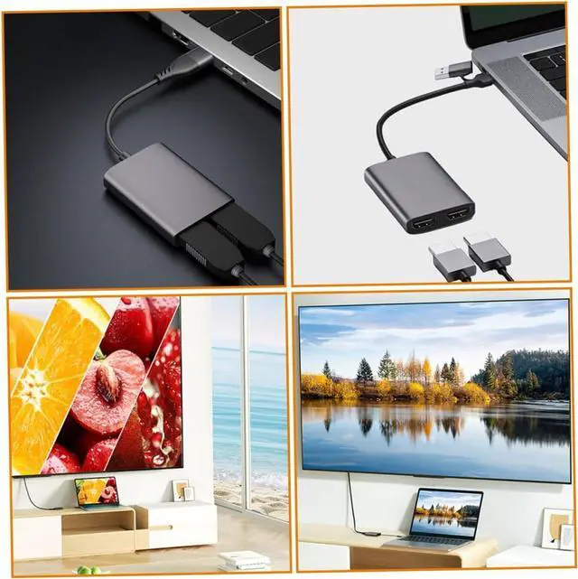 Alt view image 6 of 7 - CHICAMPERA Type C to Dual Adapter USB Splitter Hub High Definition Display Compatible with Laptops and