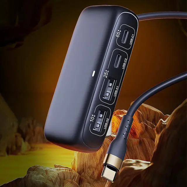 Alt view image 4 of 7 - XUZHID Type C Hubs Expander with Total 100W Power Delivery 4Port (2USB C+2USB) Fast Charging Station 480Mbps Data Transfer