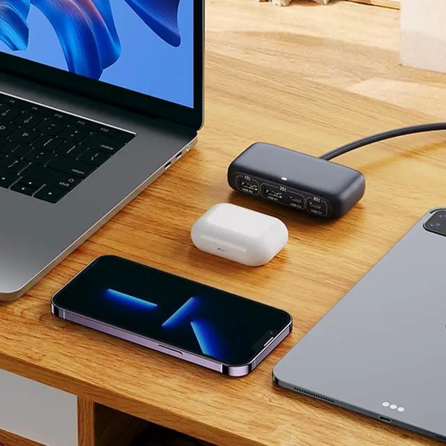 Alt view image 4 of 7 - MultiPorts Type C Hubs PD65W/PD25W/PD10W Quick Charging And Data Type C Splitter For Computer Tablets Phone 150cm Cable Splitter