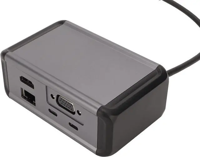 Alt view image 5 of 7 - 12 in 1 USB C Hub, Multiport Adapter with PD, Storage Card Reader, Audio 3.5mm, VGA, RJ45, USB 3.0 x 4, USB 2.0, Gray Aluminum Shell, for OS X, Type C De