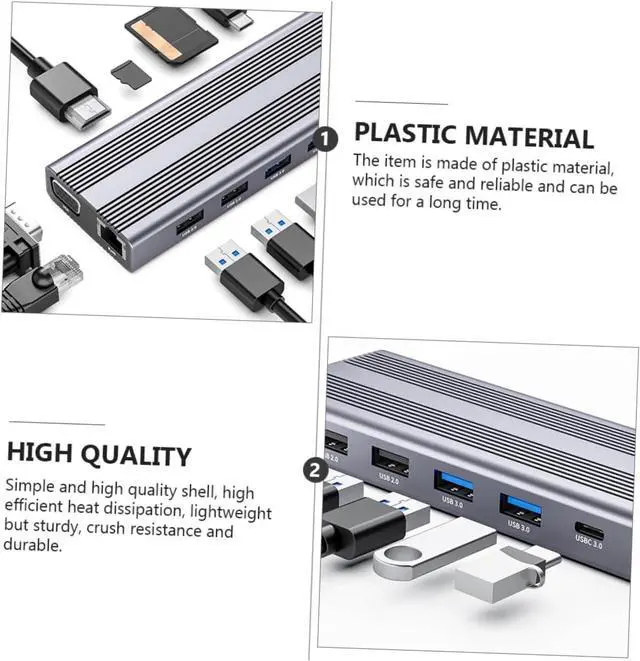 Alt view image 6 of 7 - GAROZATION Type-c USB Hub USB Data Hub for Laptop Multi-Port Extender High-Speed Transfer Adapter