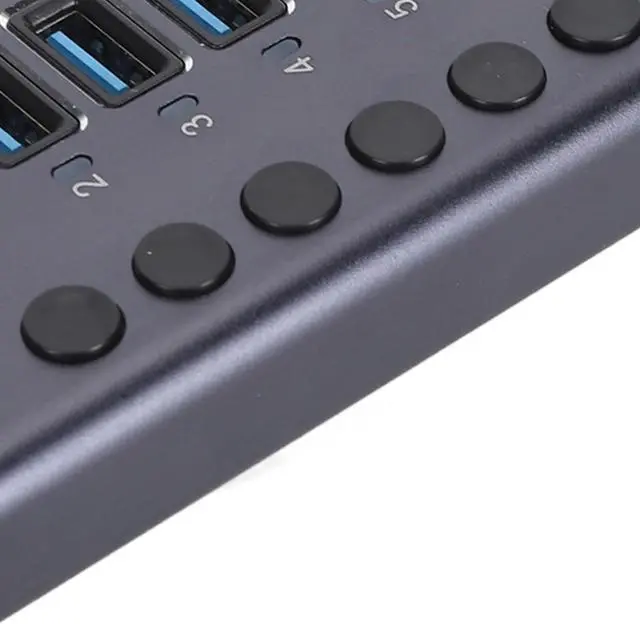 Alt view image 4 of 7 - Brilluxa USB Hub, 10 Port USB 3.0 Splitter with Individual Switches and 60W Power Adapter, Data Expansion Hub for Laptop PC Game Console
